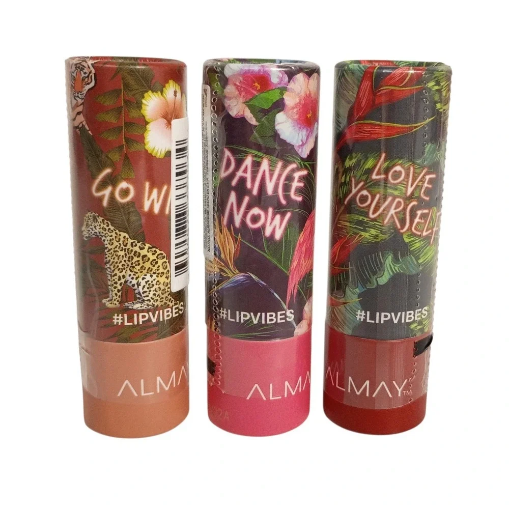 Lot of 3 Variety Of Shades‎ Almay Lip Vibes Lipsticks, Go Wild, Dance Now, Love